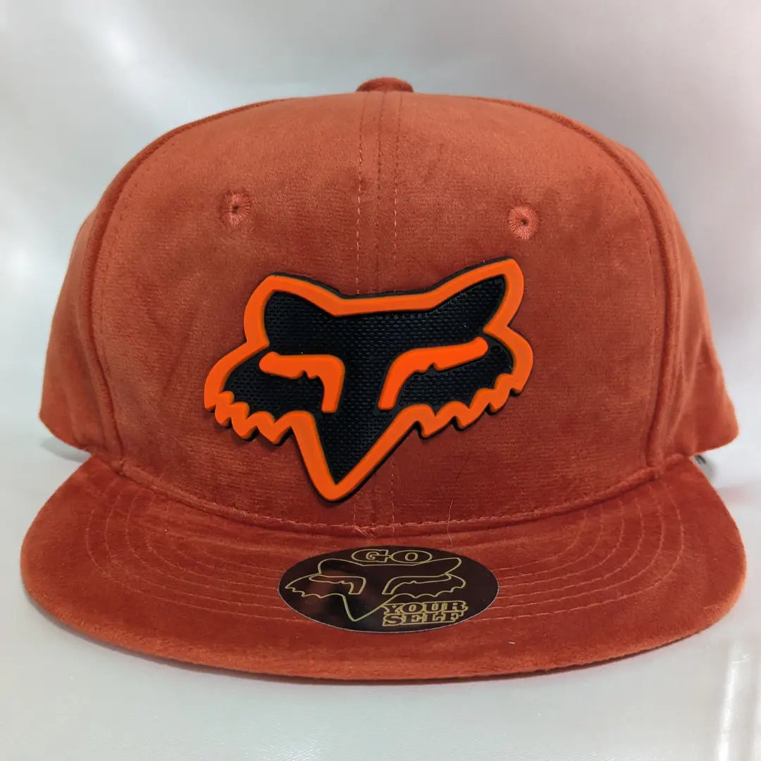 Gorra visera plana diseño Fox terciopelo y ajustable