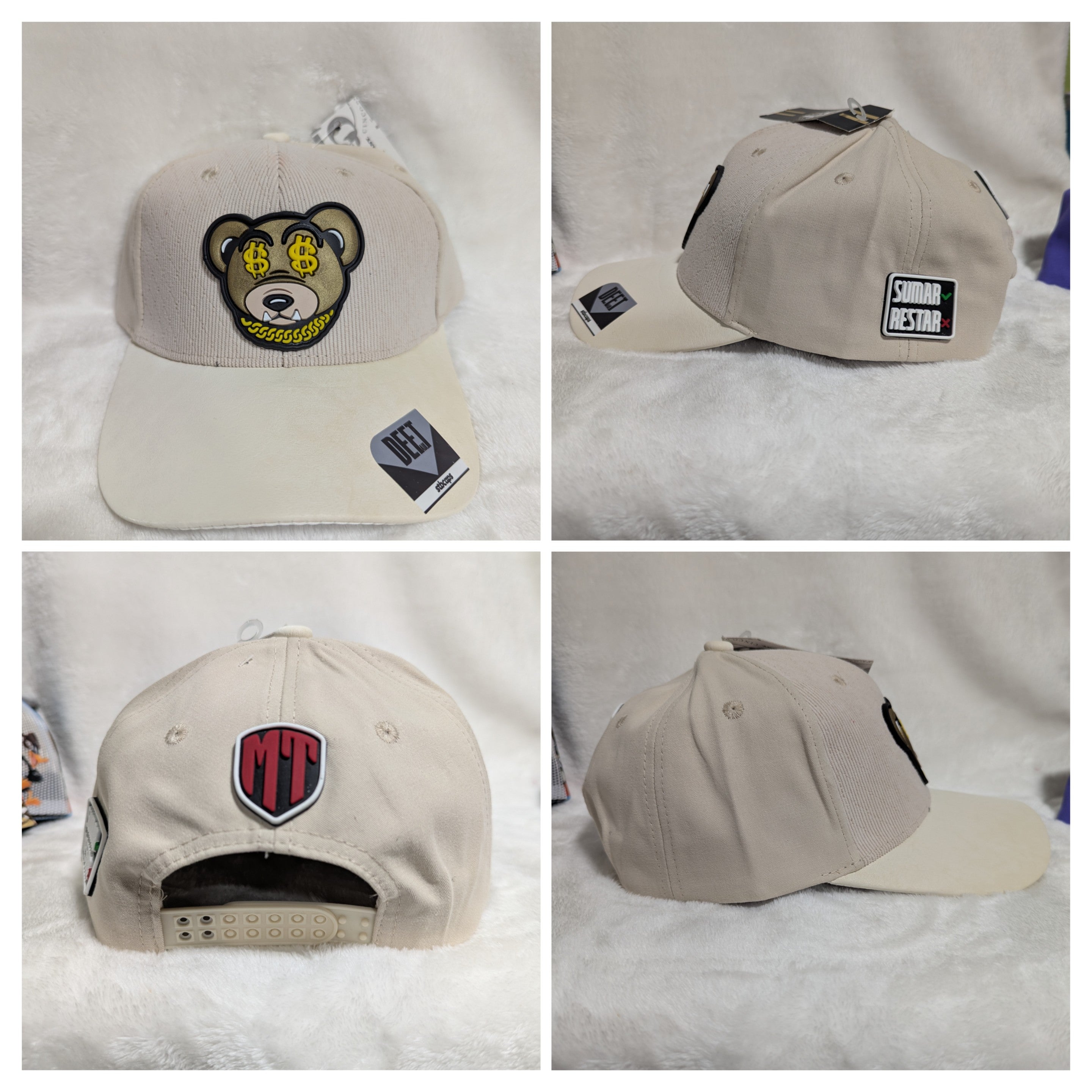 Gorra visera curva diseño Oso Bélico animado