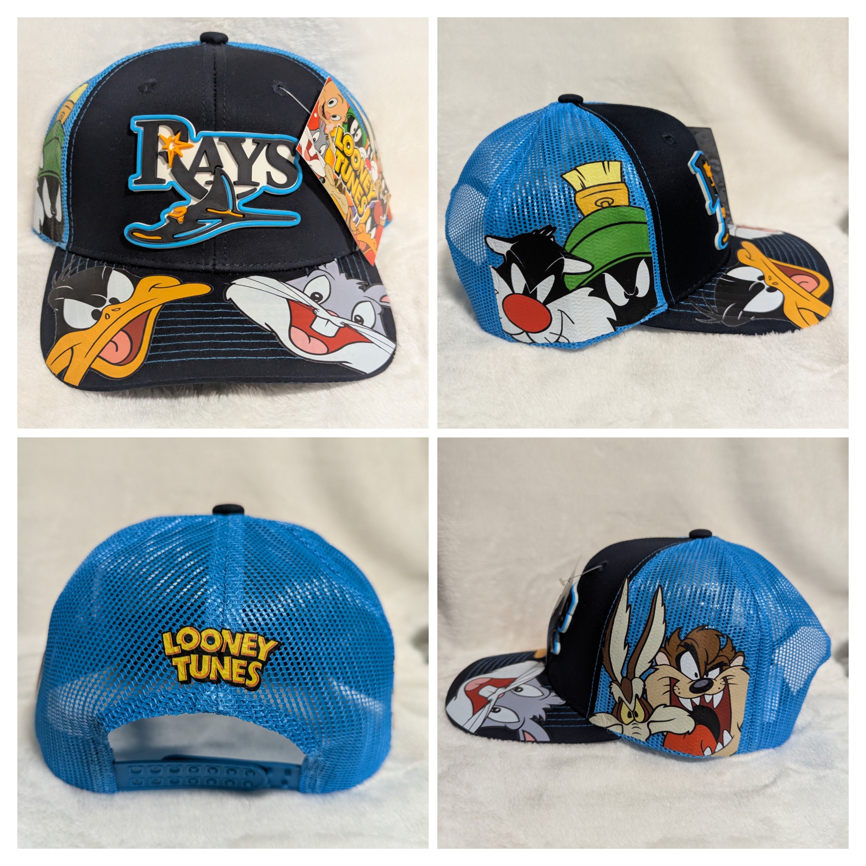Gorra visera curva diseño MLB Tampa Blue Rays animado