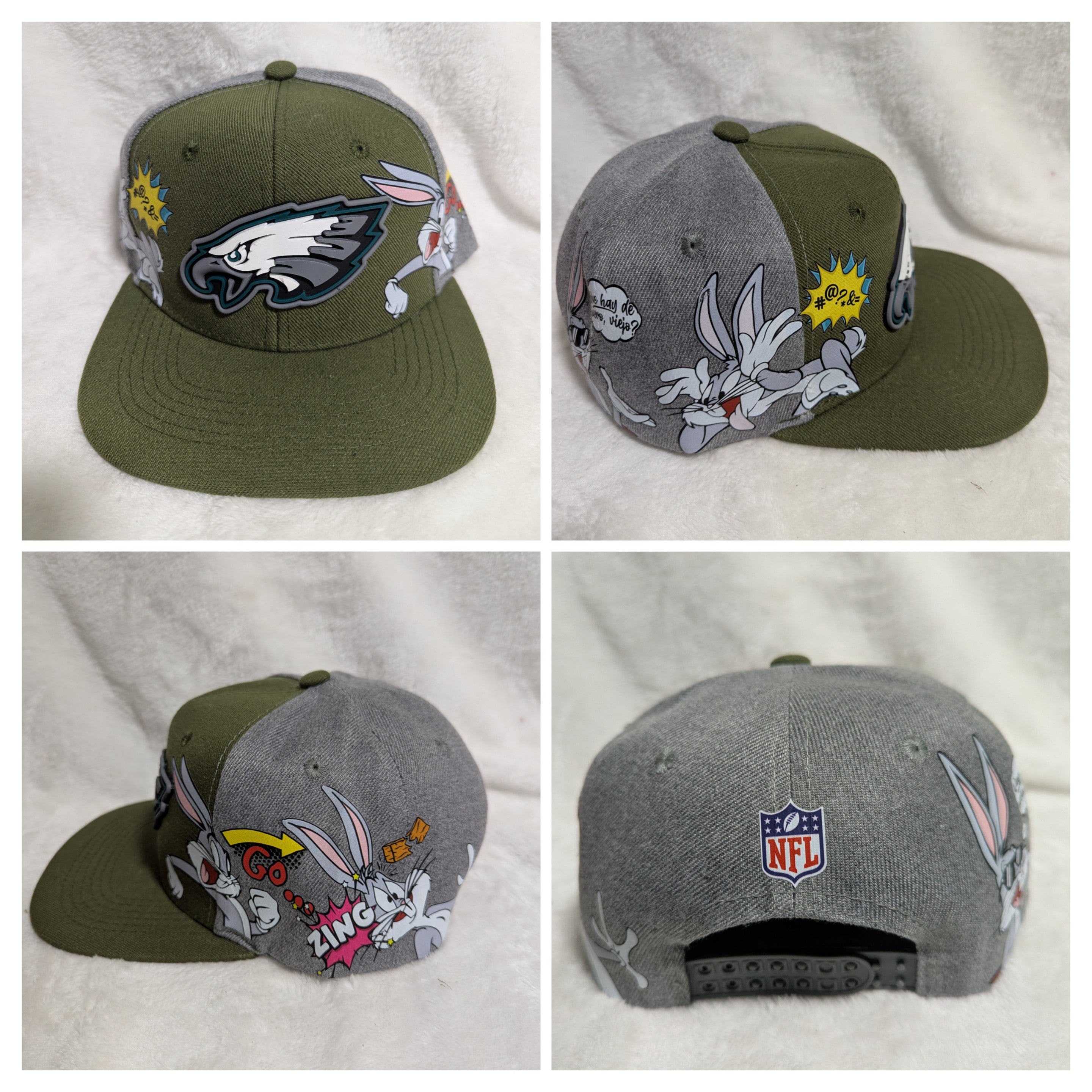 Gorra visera plana diseño NFL Philadelphia Eagles animado