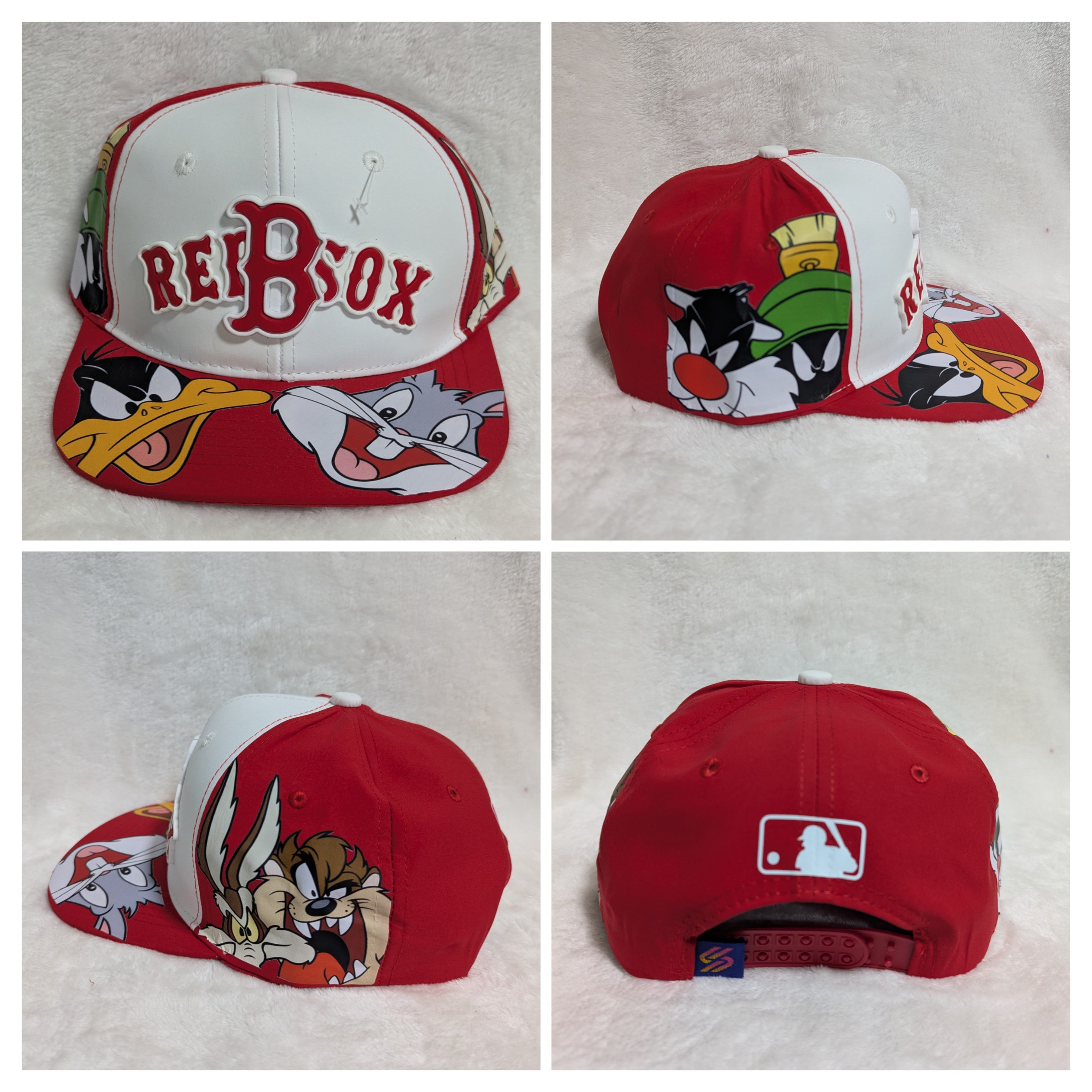 Gorra visera plana diseño MLB Boston Red Sox animado