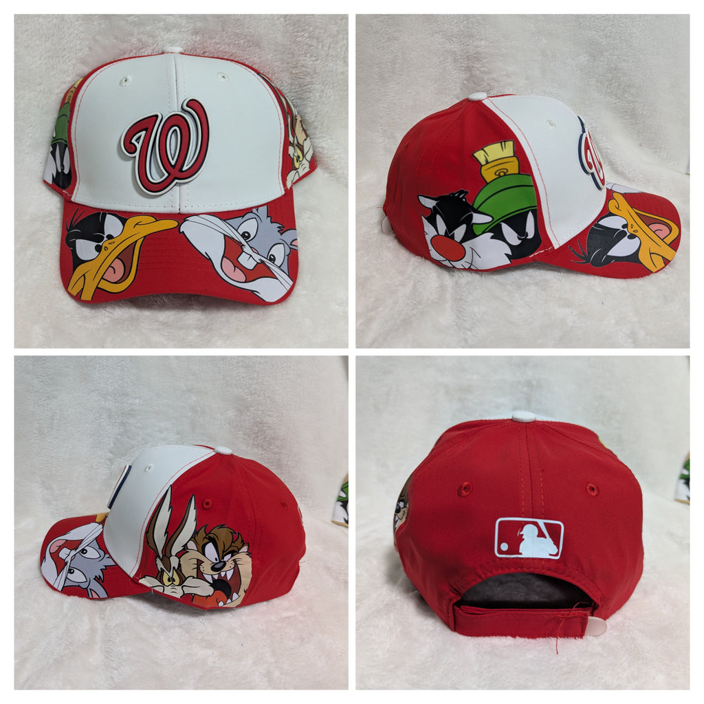 Gorra visera curva Washington Nationals MLB diseño dibujos animados