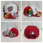 Gorra visera curva Washington Nationals MLB diseño dibujos animados