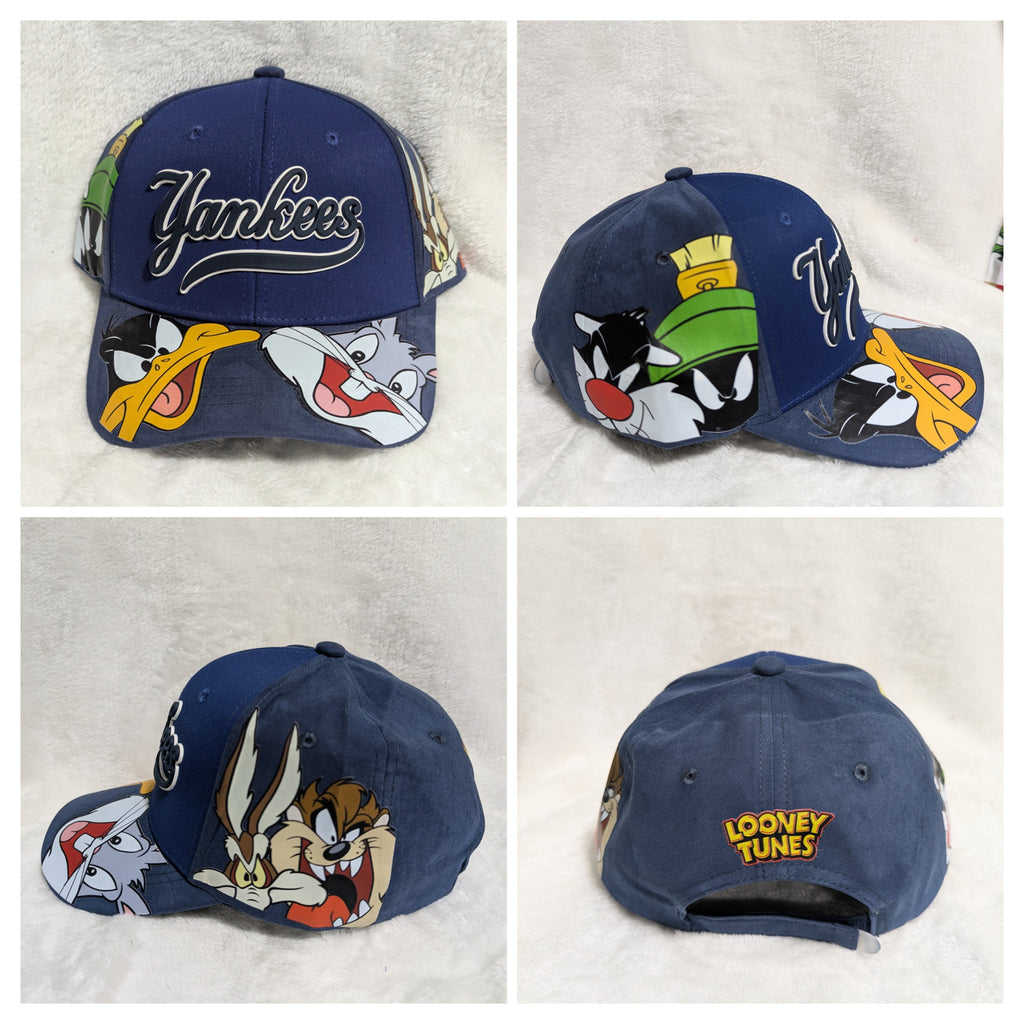 Gorra visera curva Yankees MLB diseño dibujos animados unitalla