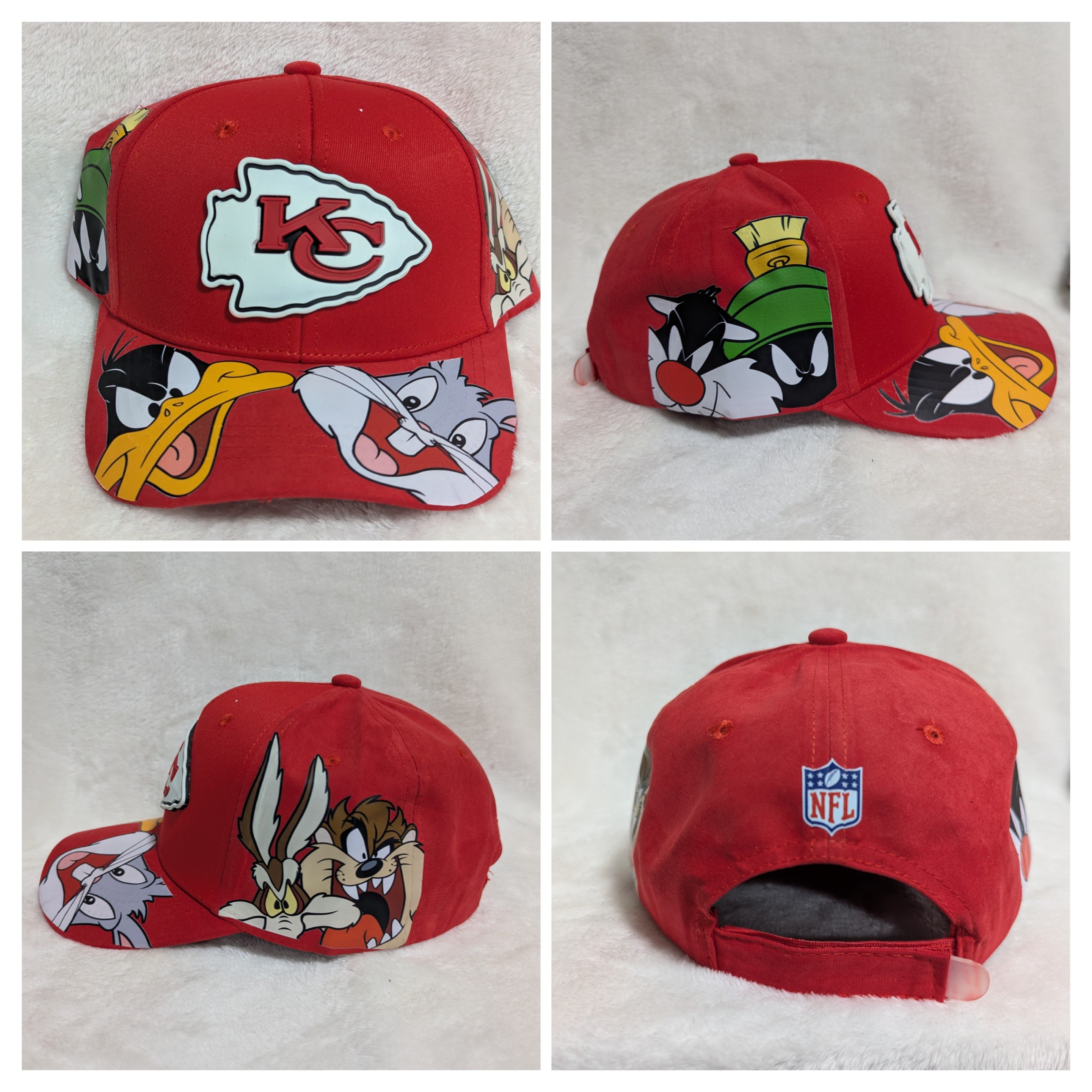 Gorra visera plana diseño NFL Kc chiefs animado