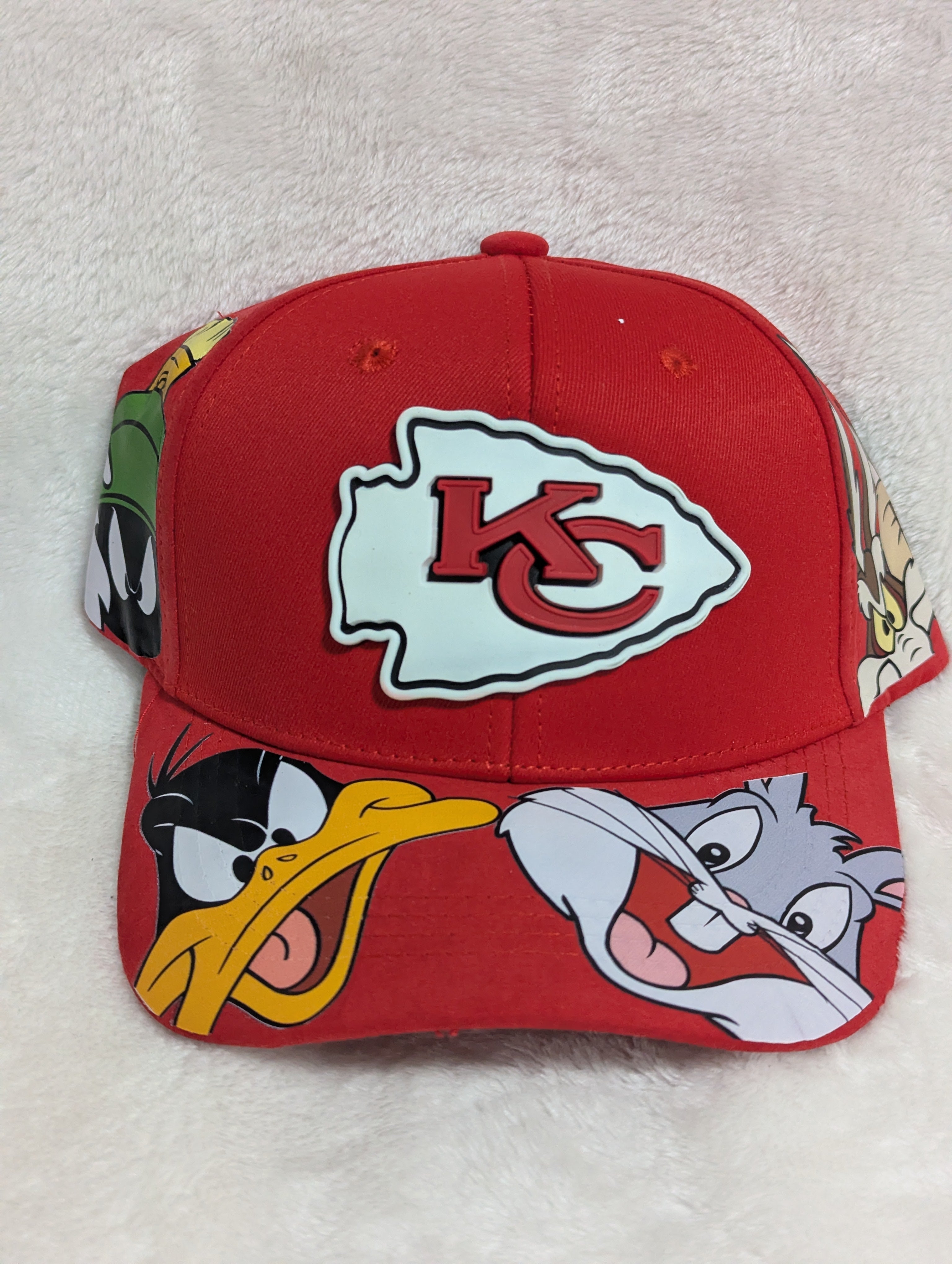 Gorra visera plana diseño NFL Kc chiefs animado
