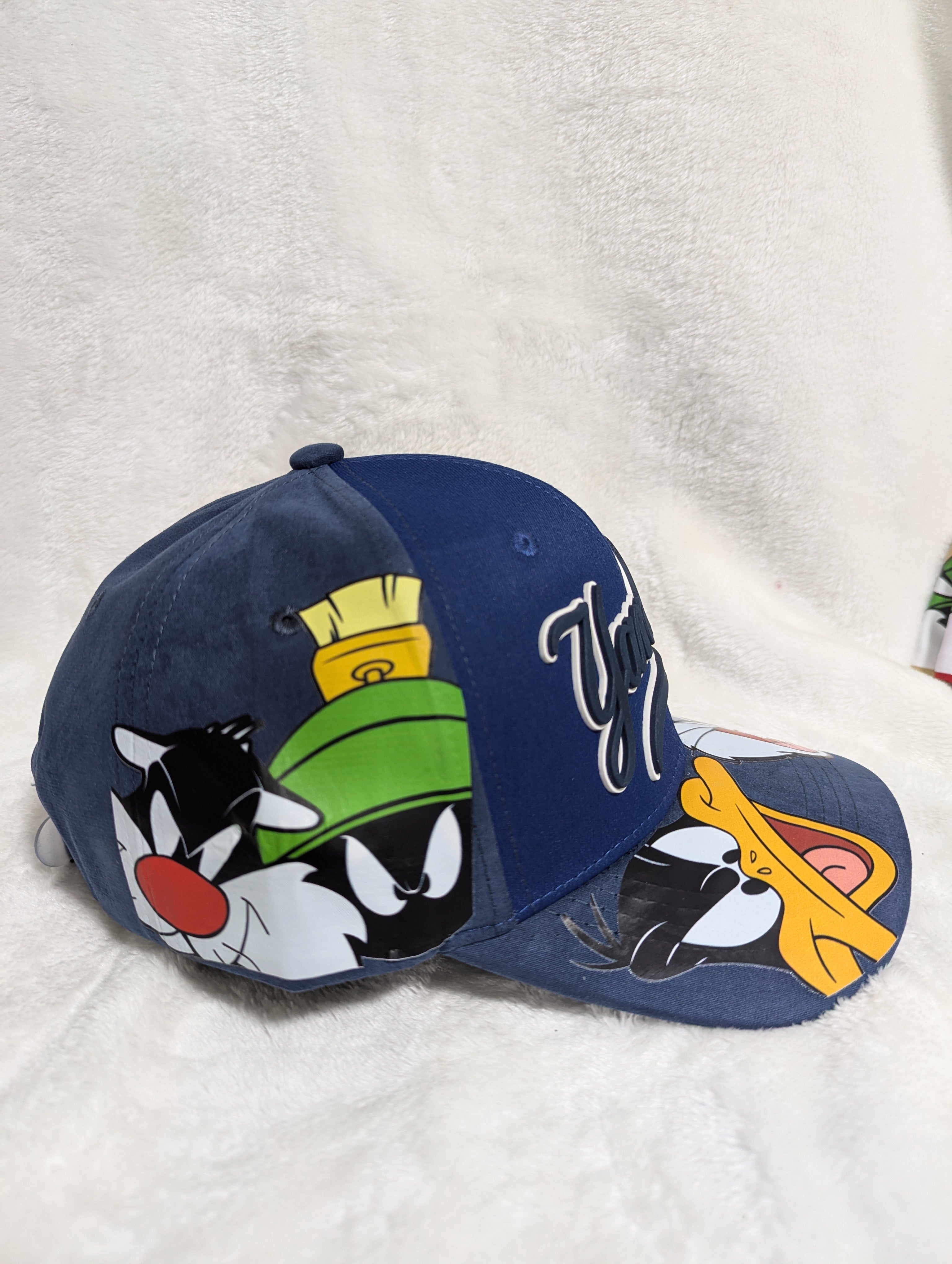 Gorra visera curva Yankees MLB diseño dibujos animados unitalla