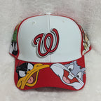 Gorra visera curva Washington Nationals MLB diseño dibujos animados