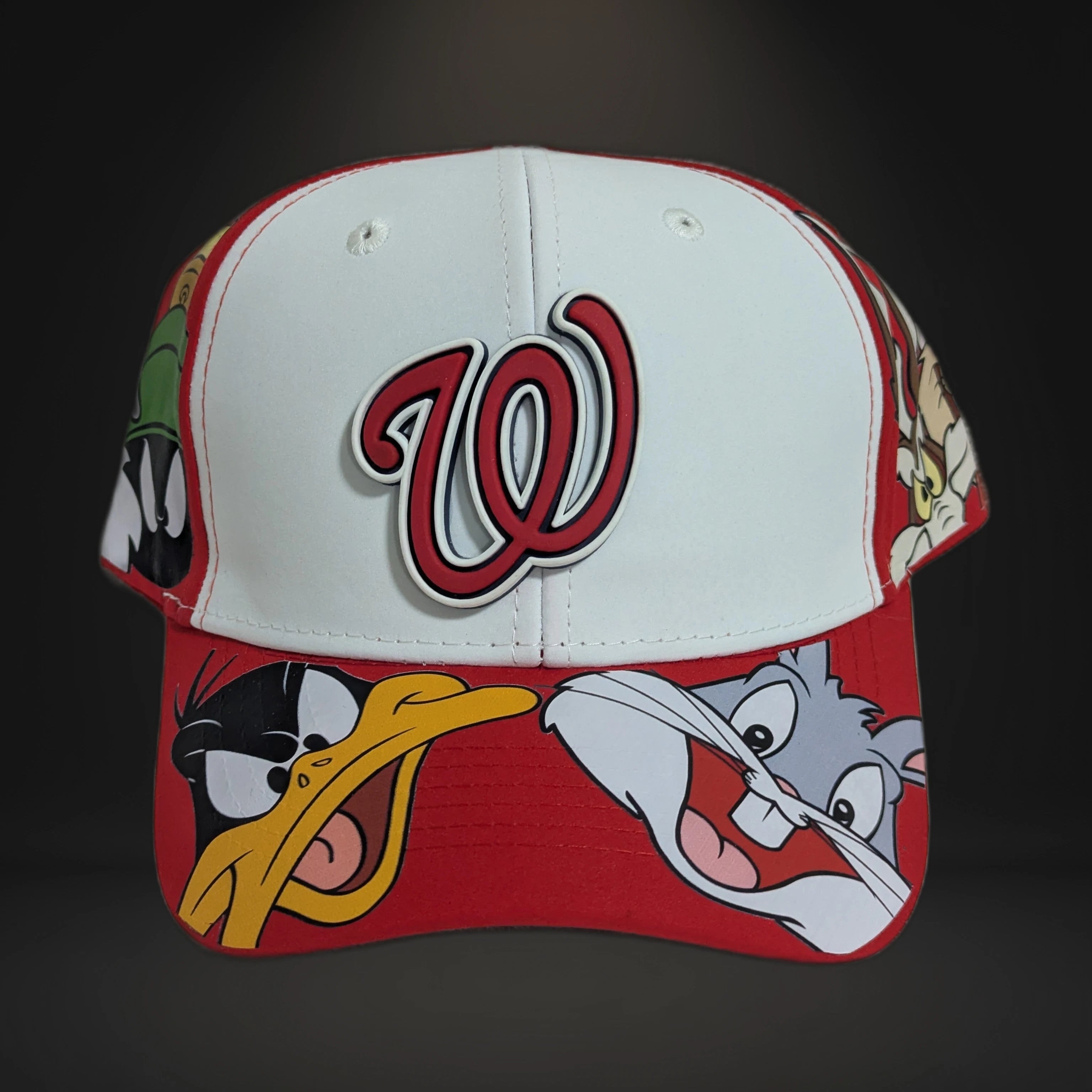 Gorra visera curva Washington Nationals MLB diseño dibujos animados