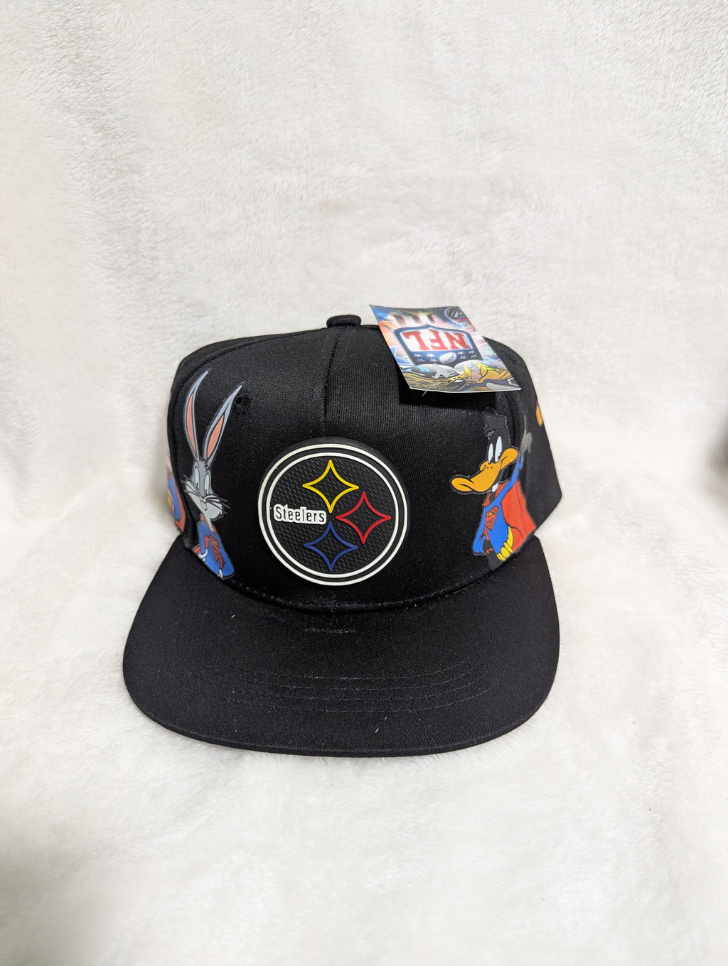 Gorra Pittsburgh Steelers | NFL Diseño Animado | Visera Plana Snapback