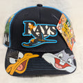 Gorra visera curva diseño MLB Tampa Blue Rays animado